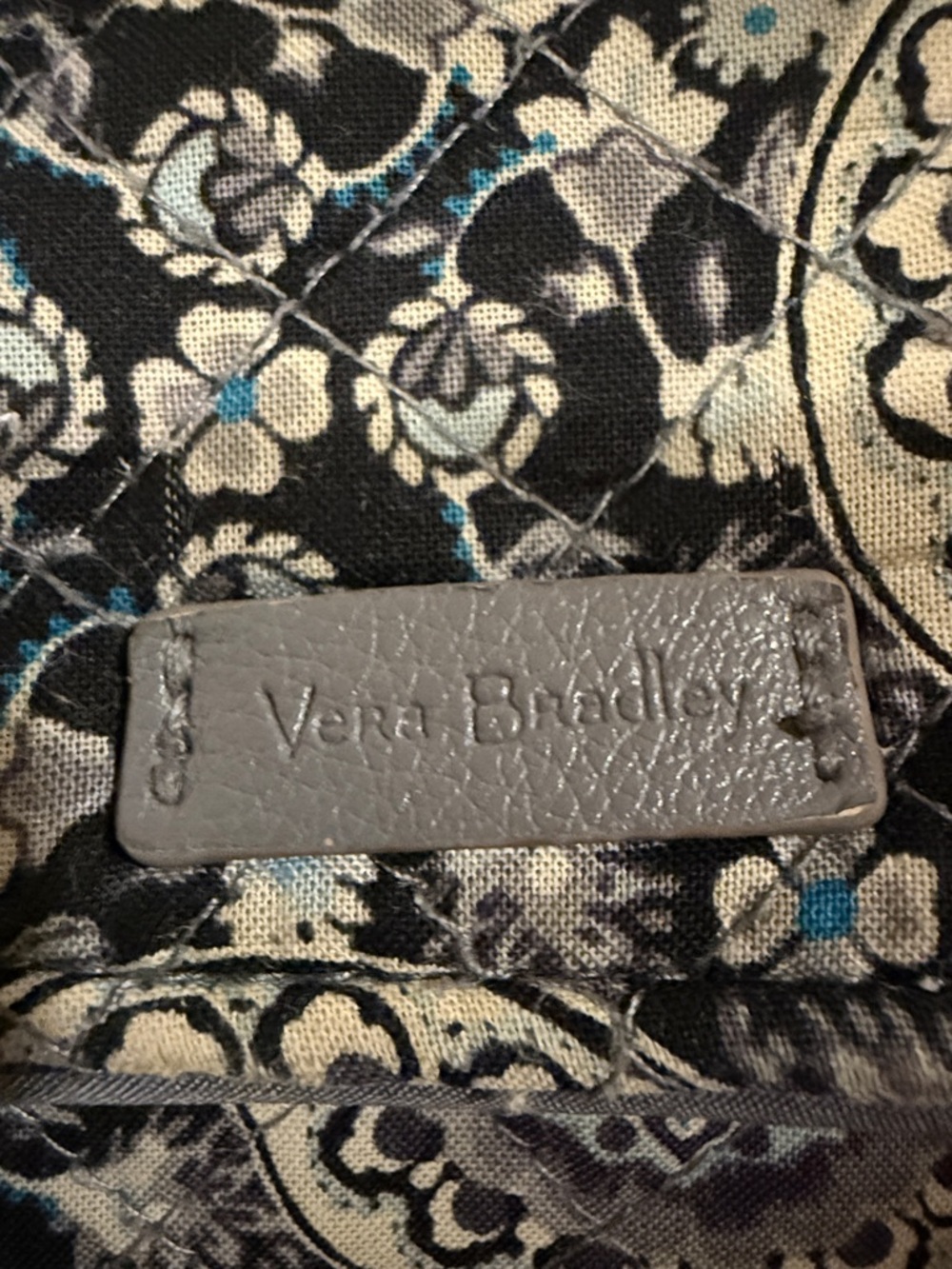 Vera Bradley Quilted Wallet in Navy Blue Floral Medallion - Picture 2 of 7